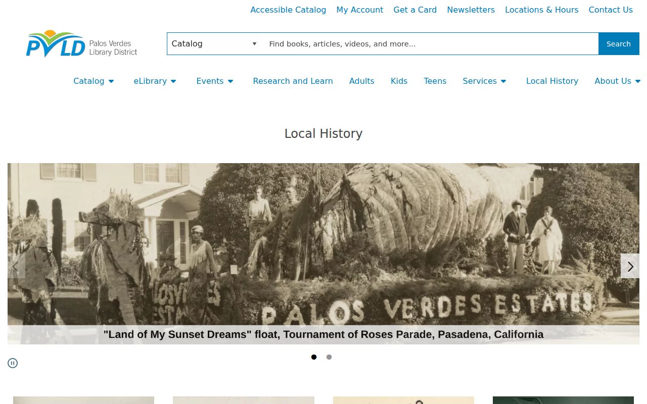 Rancho Palos Verdes people search in Palos Verdes Library District local history records