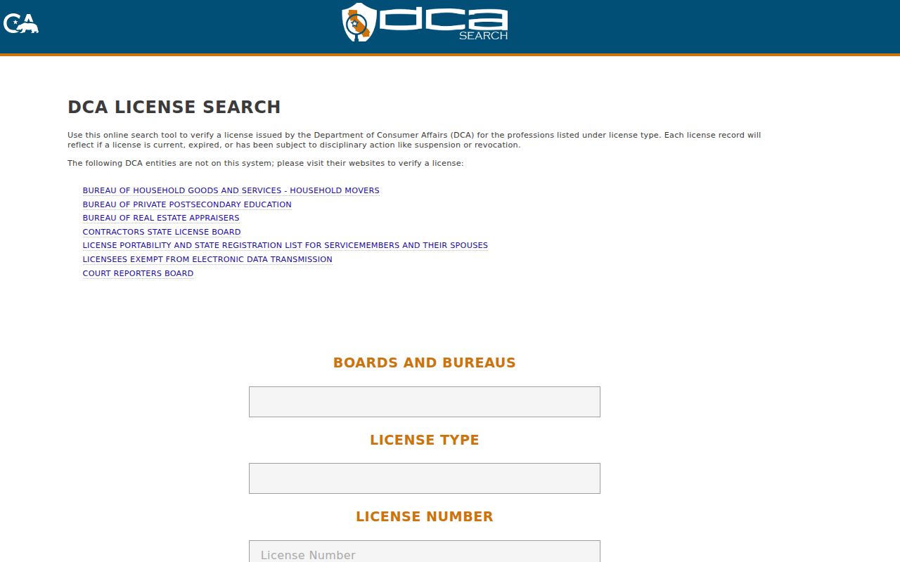 Rancho Palos Verdes people search through California professional licenses