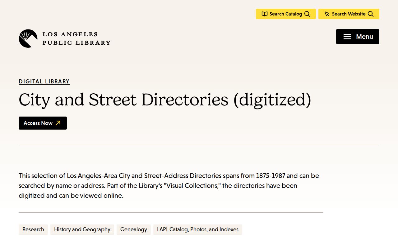 Historical Rancho Palos Verdes people directories in the LAPL collection