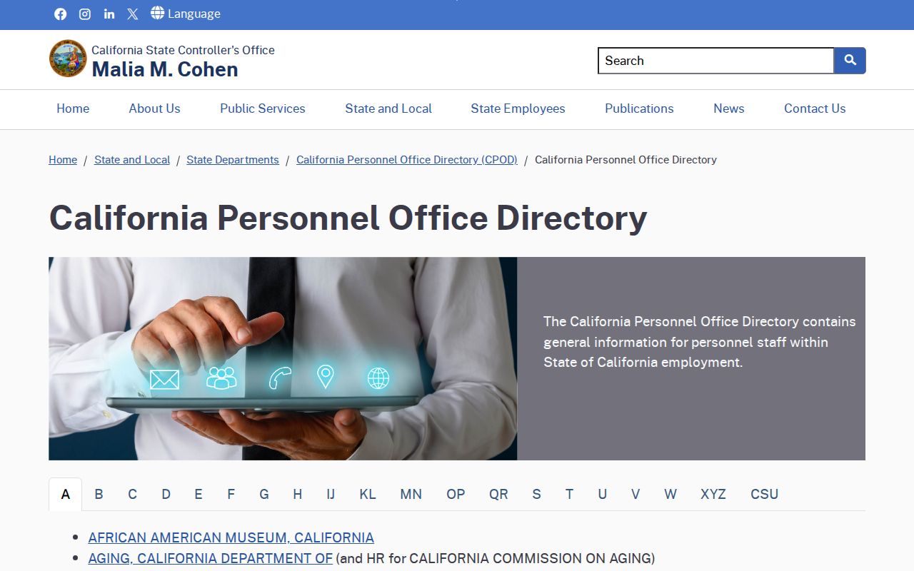 Rancho Palos Verdes people directories view of California personnel offices