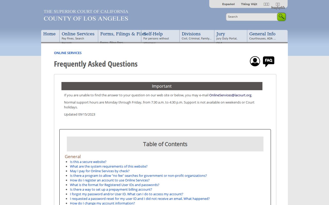 Rancho Palos Verdes court records search coverage and access details